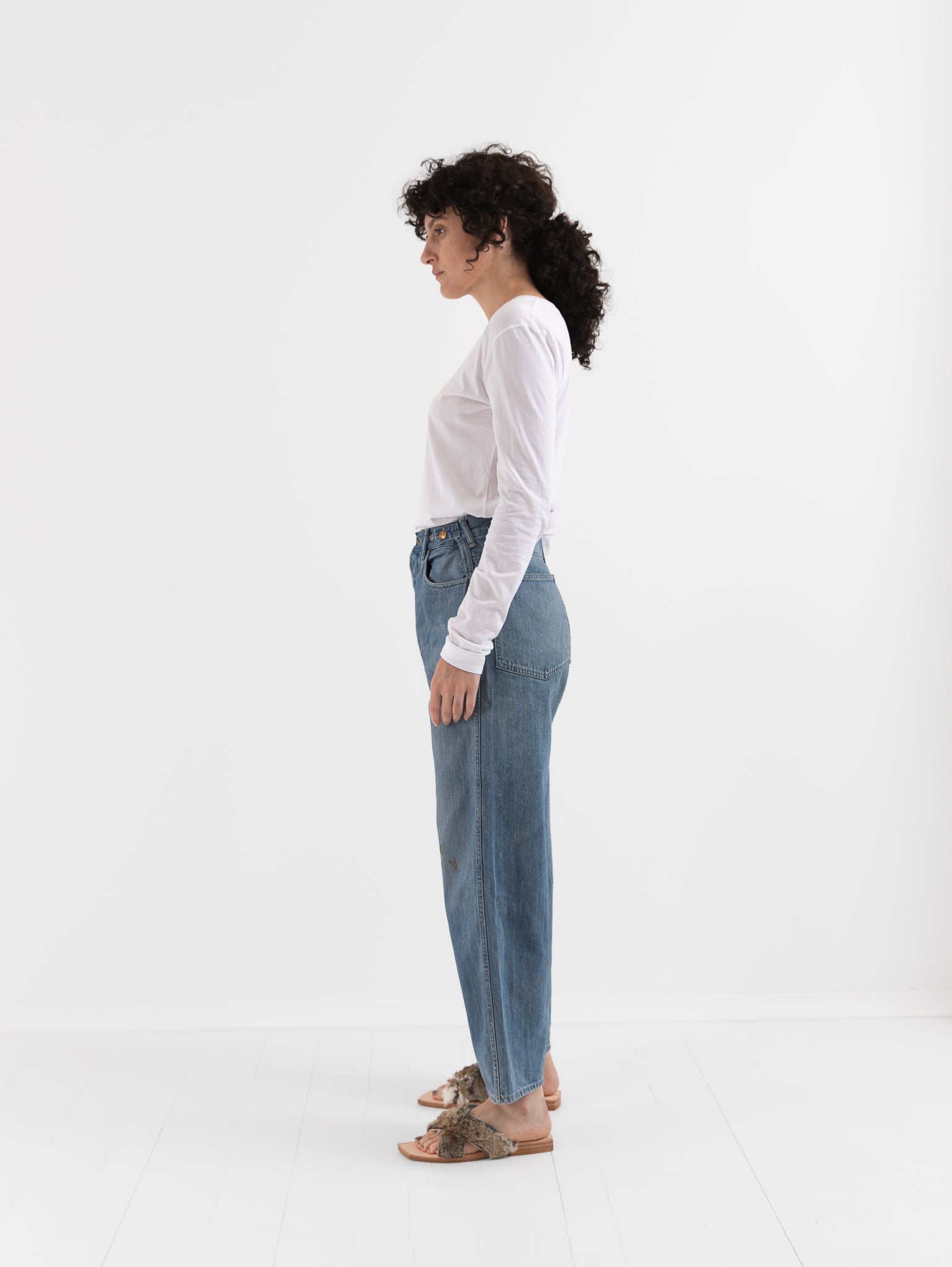 Chimala Adjustable Waist Denim Pants in Smoky Light - CHIMALA at Worthwhile - shop PANT