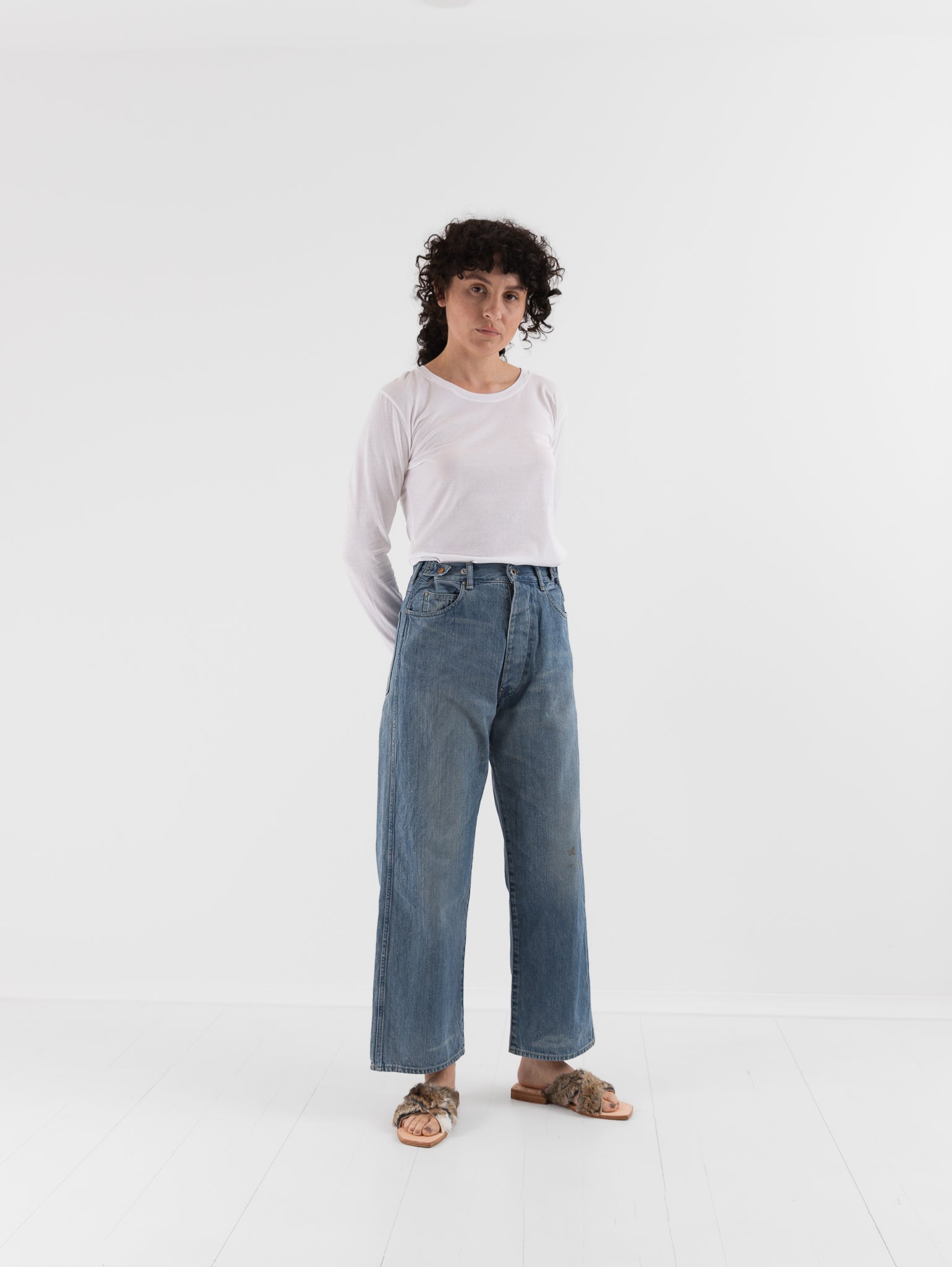 Chimala Adjustable Waist Denim Pants in Smoky Light - CHIMALA at Worthwhile - shop PANT