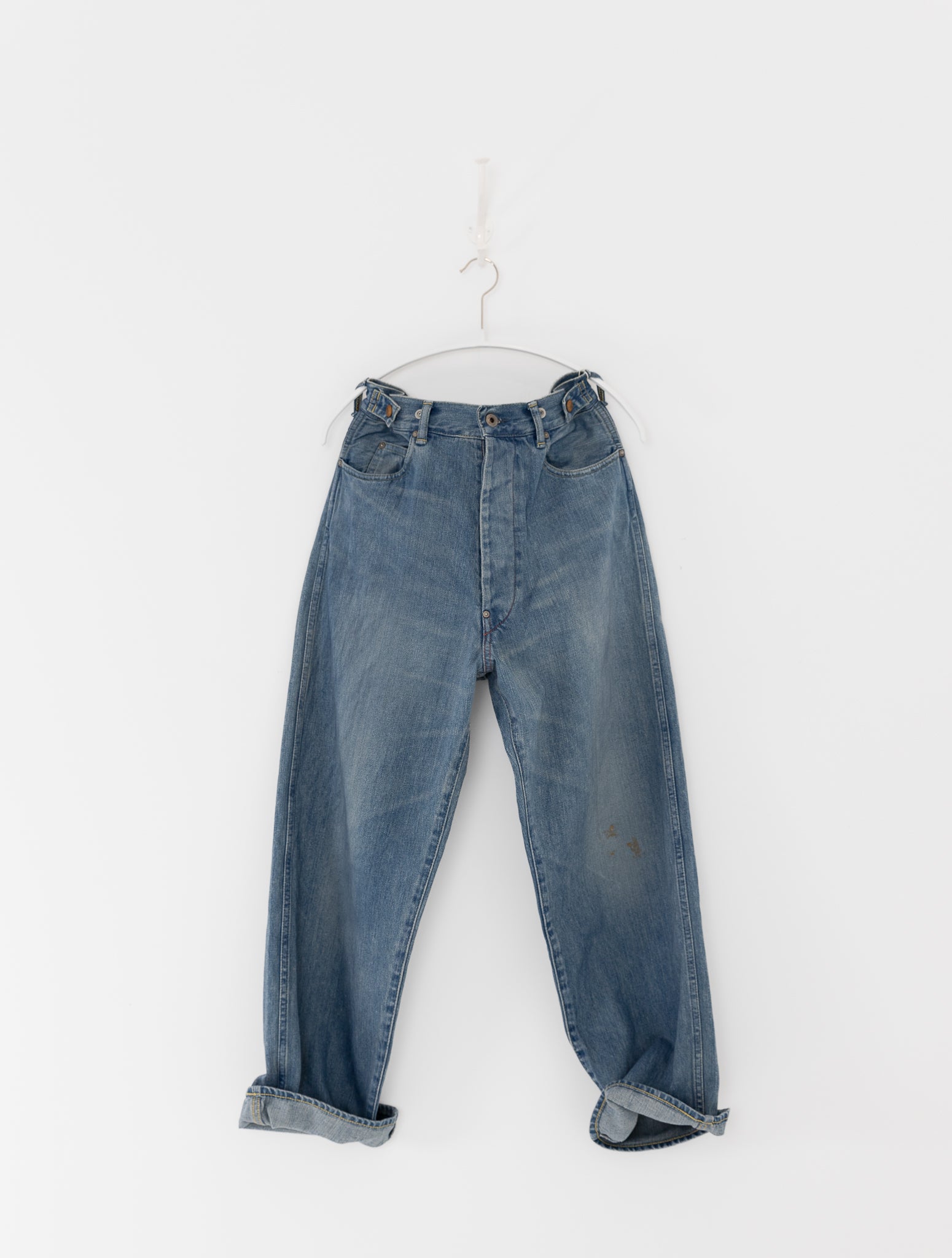 Chimala Adjustable Waist Denim Pants in Smoky Light - CHIMALA at Worthwhile - shop PANT