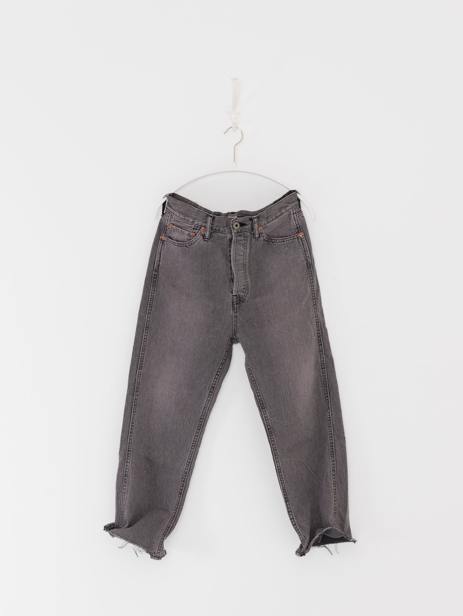 Chimala Wide Tapered Cut Denim Pants in Pinkish Gray - CHIMALA at Worthwhile - shop PANT