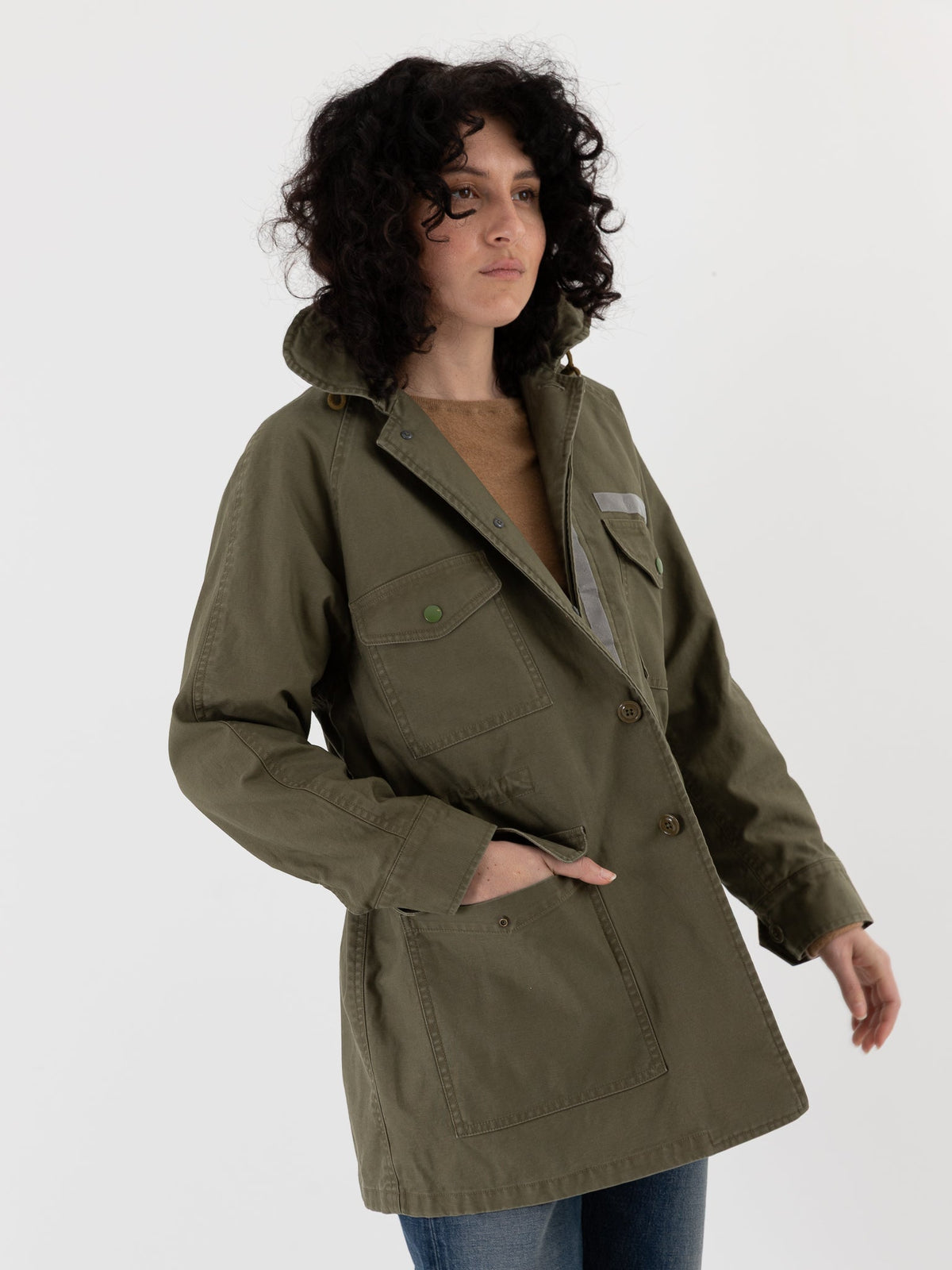 Chimala Air Force Cattle Jacket in Khaki Green - CHIMALA at Worthwhile - shop JACKET