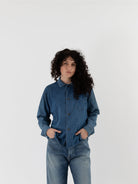 Chimala Military Denim Work Shirt in Indigo - CHIMALA at Worthwhile - shop TOP