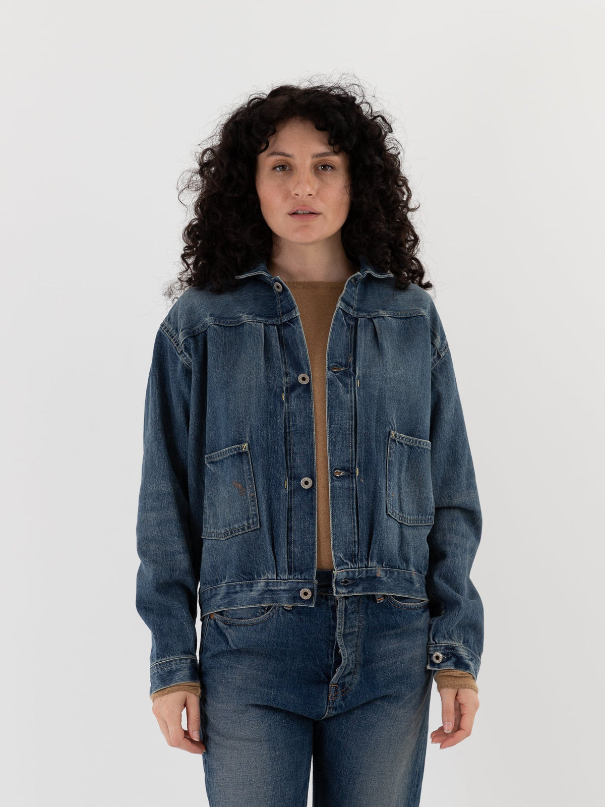 Chimala Selvedge Denim Short Jacket in Vintage Light - CHIMALA at Worthwhile - shop JACKET