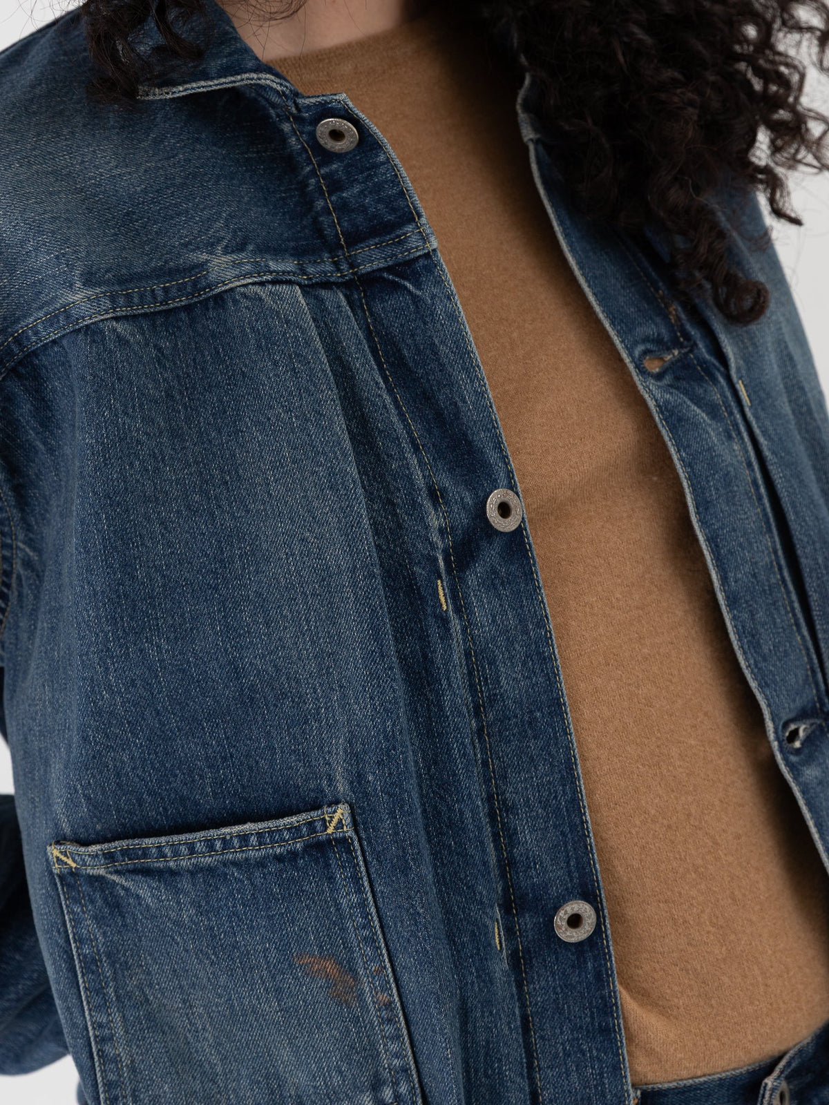Chimala Selvedge Denim Short Jacket in Vintage Light - CHIMALA at Worthwhile - shop JACKET