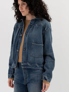 Chimala Selvedge Denim Short Jacket in Vintage Light - CHIMALA at Worthwhile - shop JACKET