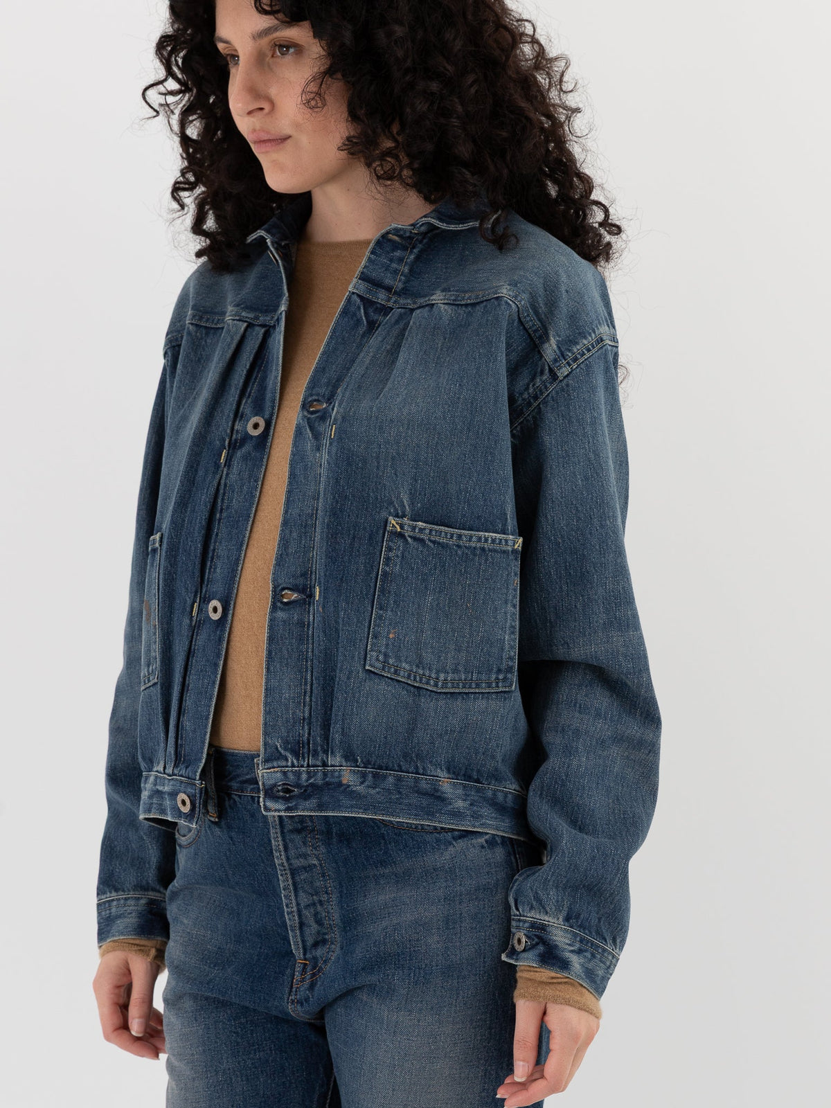 Chimala Selvedge Denim Short Jacket in Vintage Light - CHIMALA at Worthwhile - shop JACKET