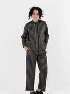 Christian Peau Shirt in Black Stripe - CHRISTIAN PEAU at Worthwhile - shop TOP