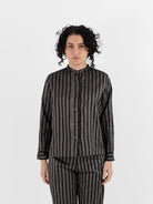 Christian Peau Shirt in Black Stripe - CHRISTIAN PEAU at Worthwhile - shop TOP