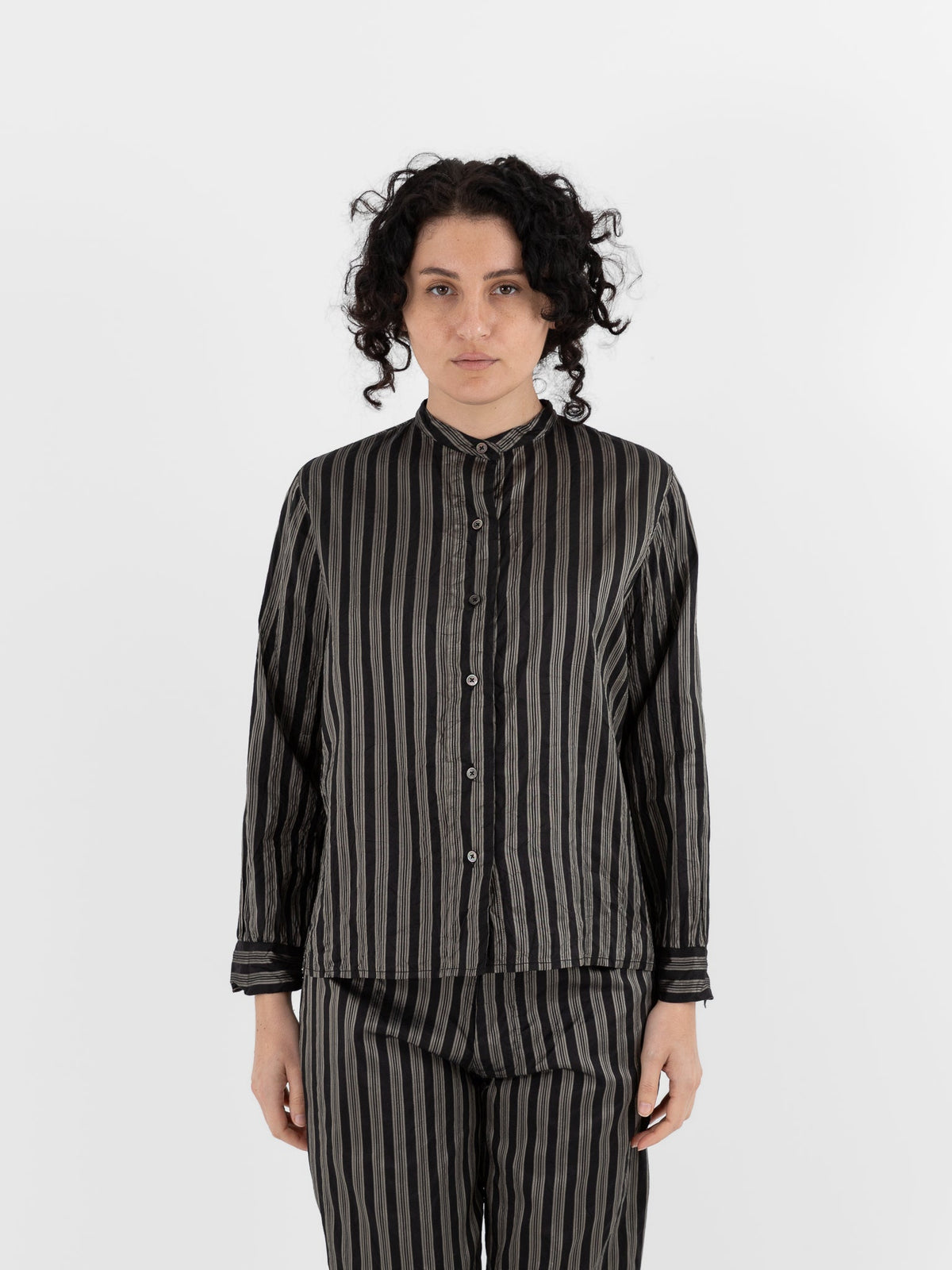 Christian Peau Shirt in Black Stripe - CHRISTIAN PEAU at Worthwhile - shop TOP