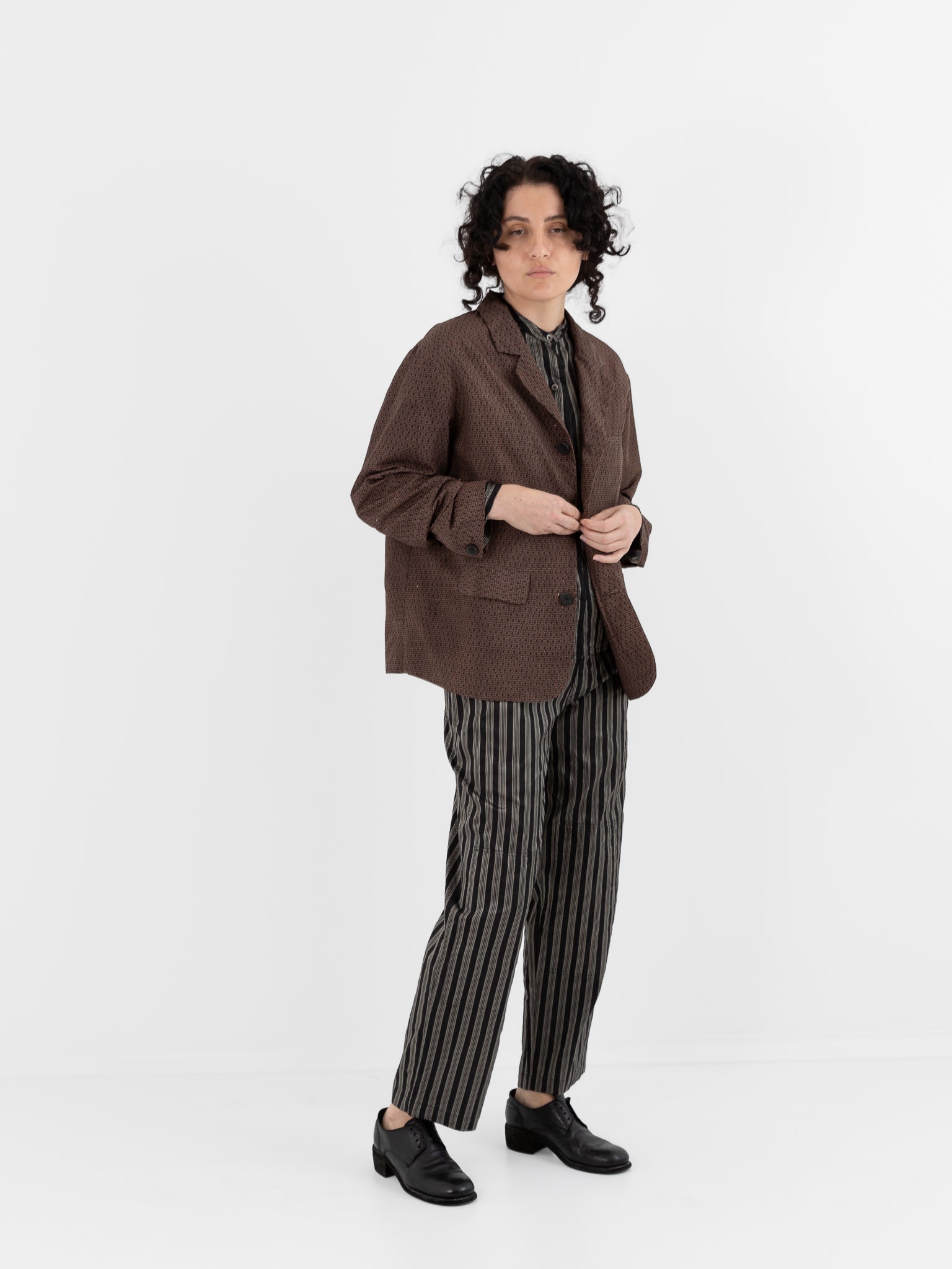 Christian Peau Vintage Silk Jacket 1 in Red/Brown - CHRISTIAN PEAU at Worthwhile - shop JACKET