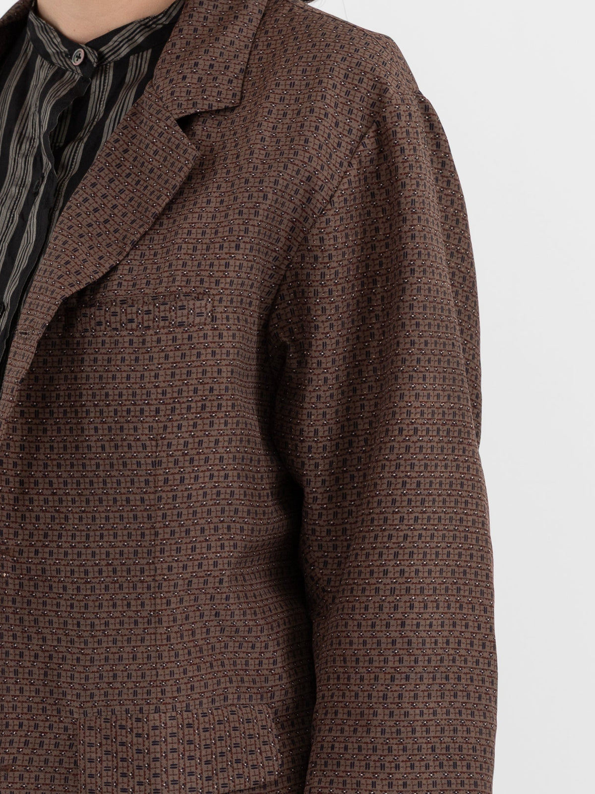 Christian Peau Vintage Silk Jacket 1 in Red/Brown - CHRISTIAN PEAU at Worthwhile - shop JACKET
