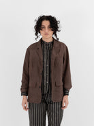 Christian Peau Vintage Silk Jacket 1 in Red/Brown - CHRISTIAN PEAU at Worthwhile - shop JACKET