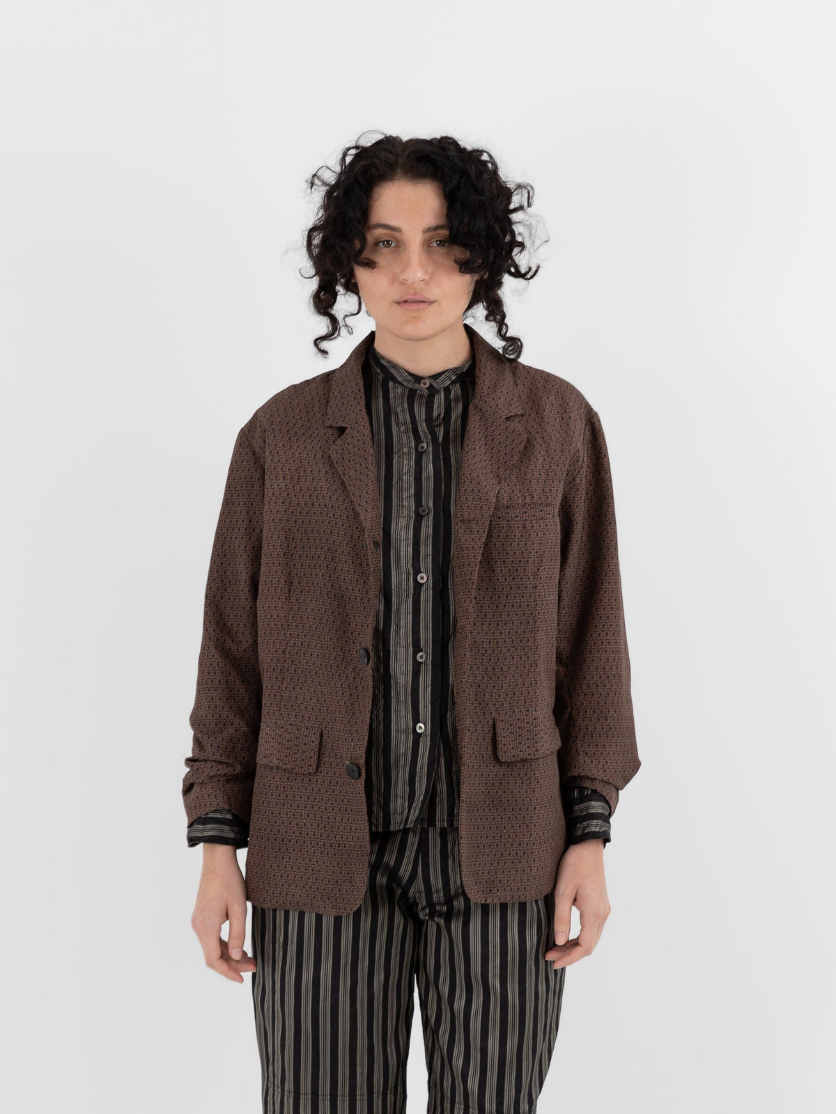 Christian Peau Vintage Silk Jacket 1 in Red/Brown - CHRISTIAN PEAU at Worthwhile - shop JACKET