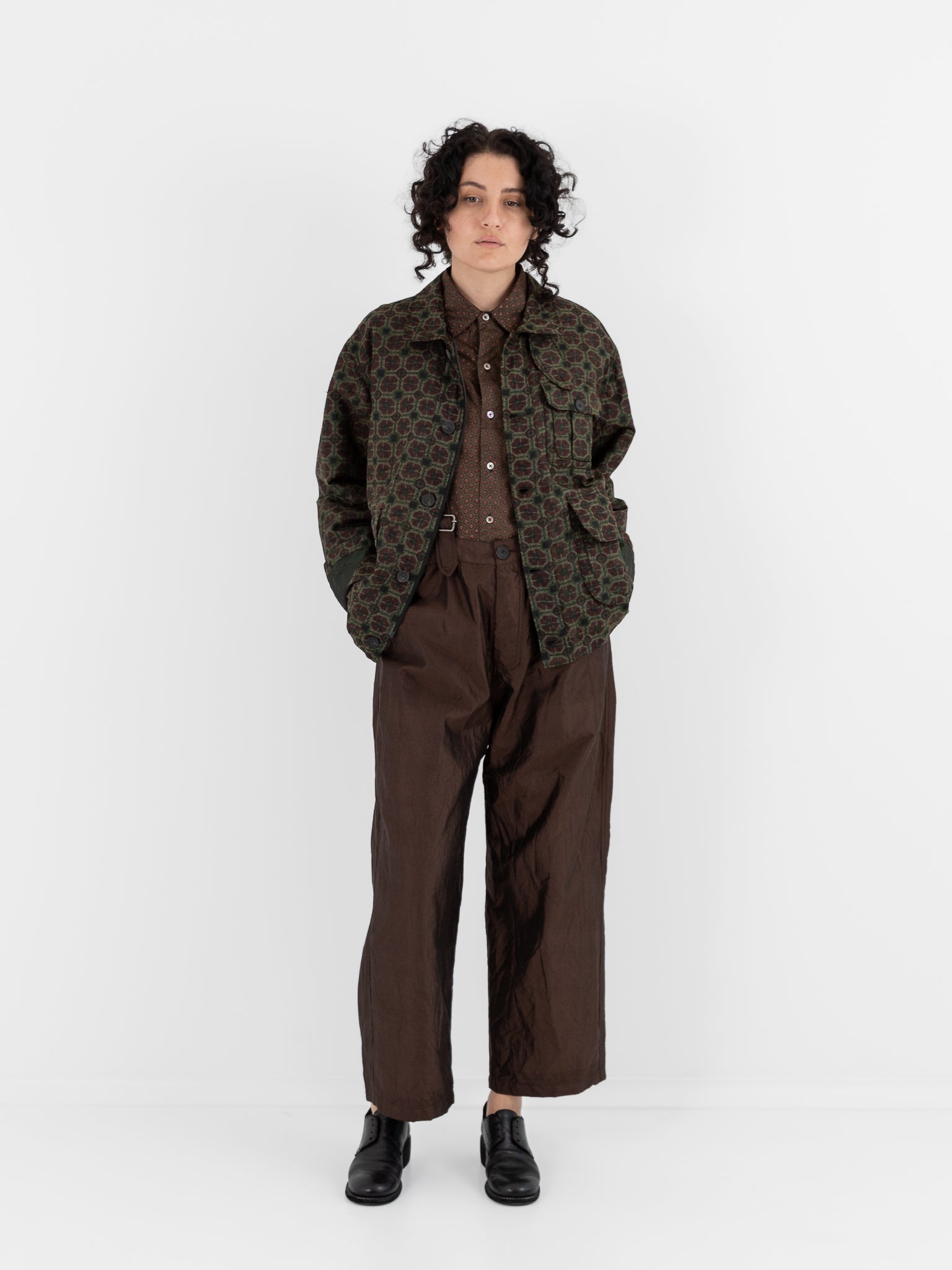 Christian Peau Vintage Silk Jacket 2 in Red/Brown - CHRISTIAN PEAU at Worthwhile - shop JACKET