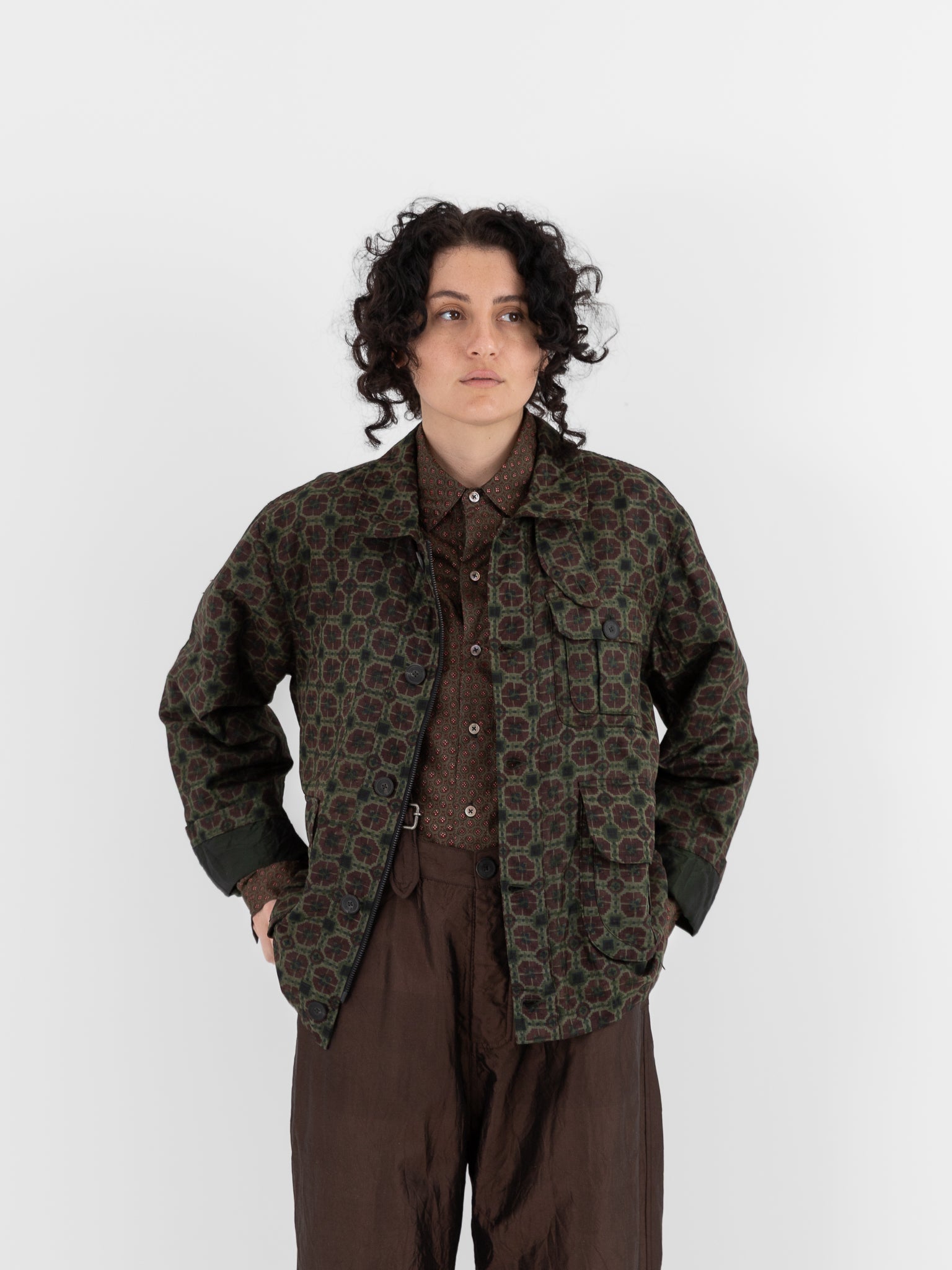 Christian Peau Vintage Silk Jacket 2 in Red/Brown - CHRISTIAN PEAU at Worthwhile - shop JACKET