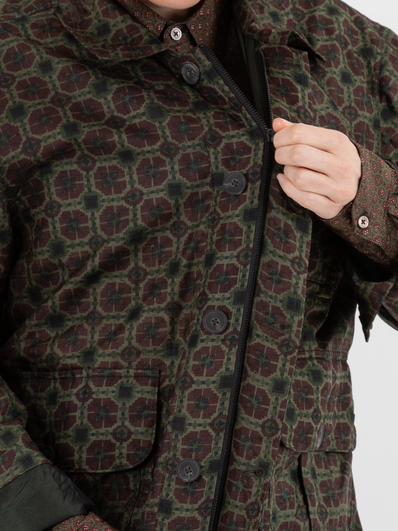 Christian Peau Vintage Silk Jacket 2 in Red/Brown - CHRISTIAN PEAU at Worthwhile - shop JACKET