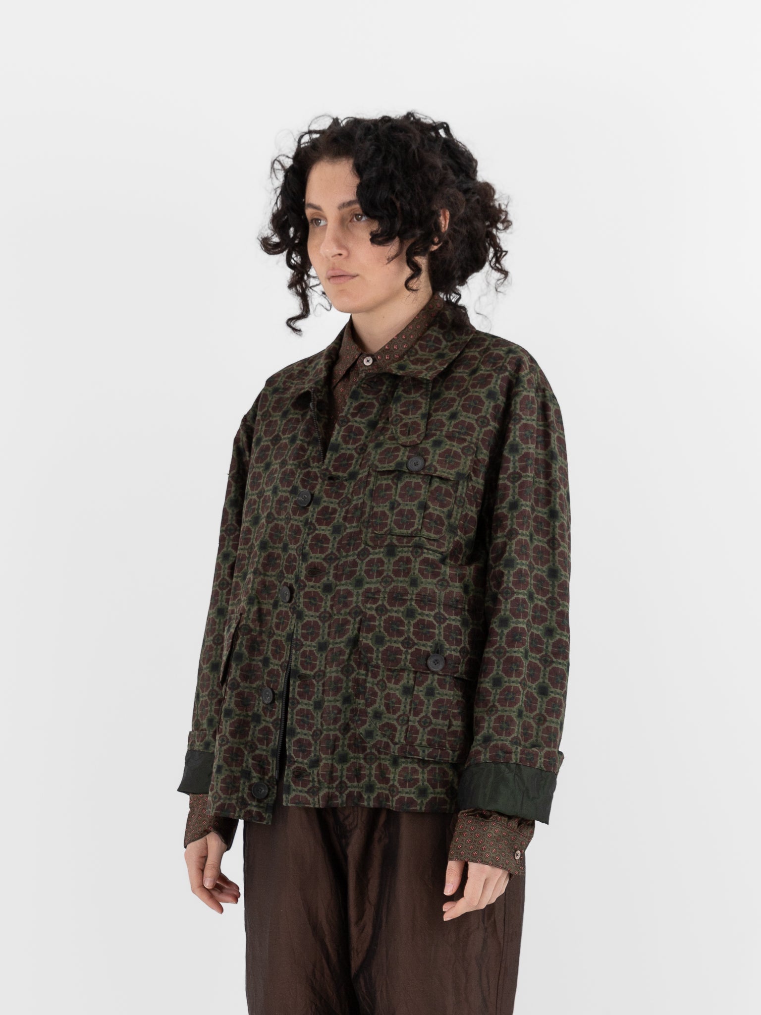 Christian Peau Vintage Silk Jacket 2 in Red/Brown - CHRISTIAN PEAU at Worthwhile - shop JACKET