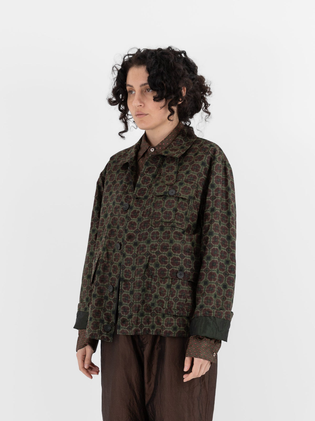 Christian Peau Vintage Silk Jacket 2 in Red/Brown - CHRISTIAN PEAU at Worthwhile - shop JACKET
