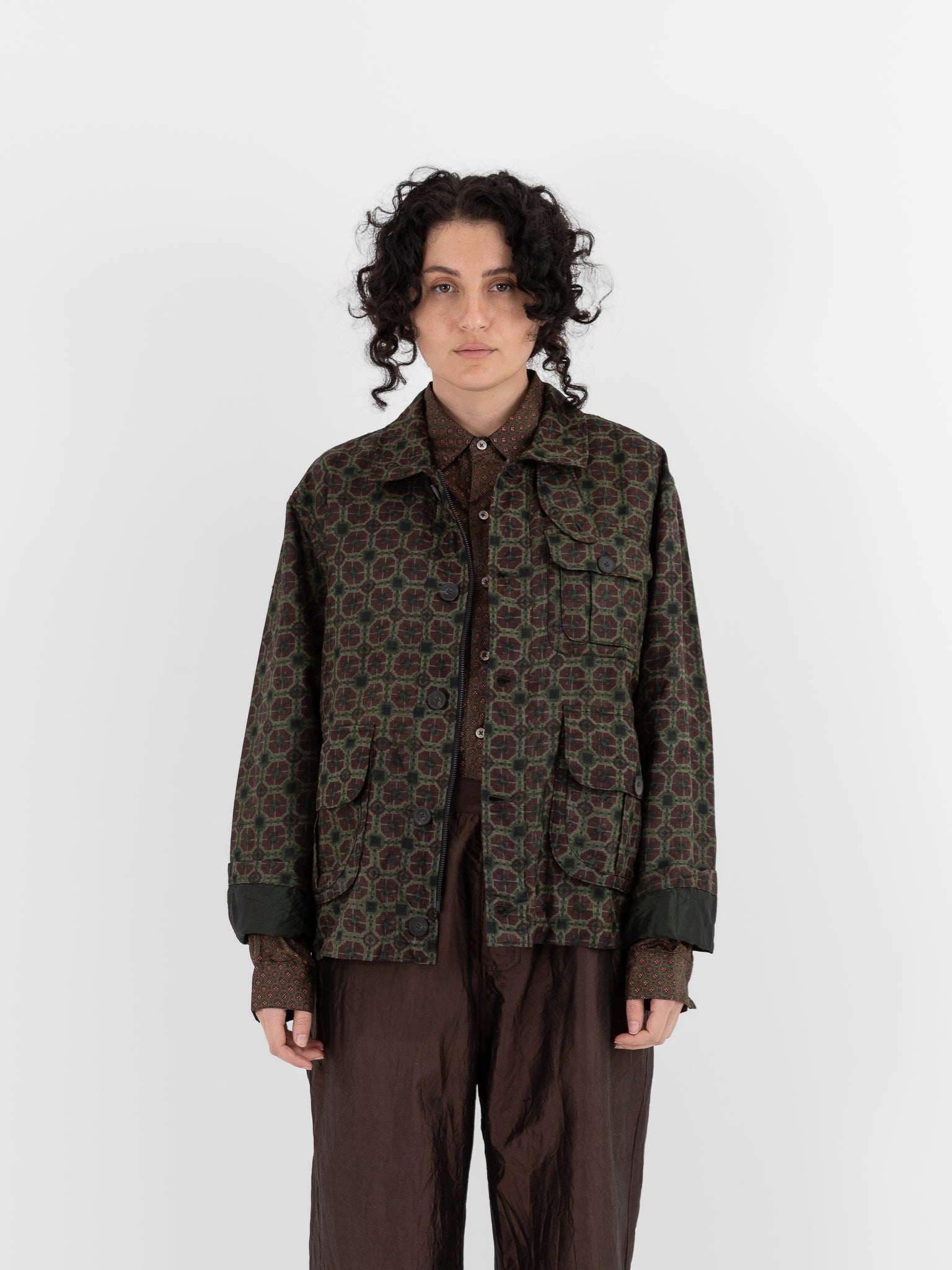 Christian Peau Vintage Silk Jacket 2 in Red/Brown - CHRISTIAN PEAU at Worthwhile - shop JACKET