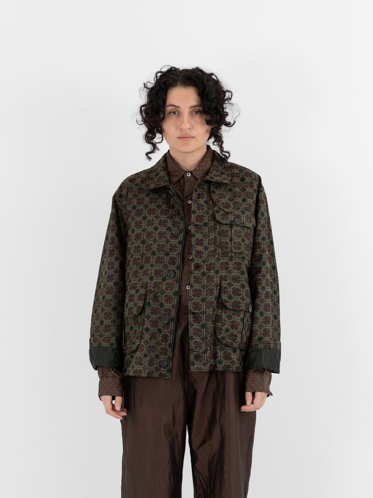 Christian Peau Vintage Silk Jacket 2 in Red/Brown - CHRISTIAN PEAU at Worthwhile - shop JACKET