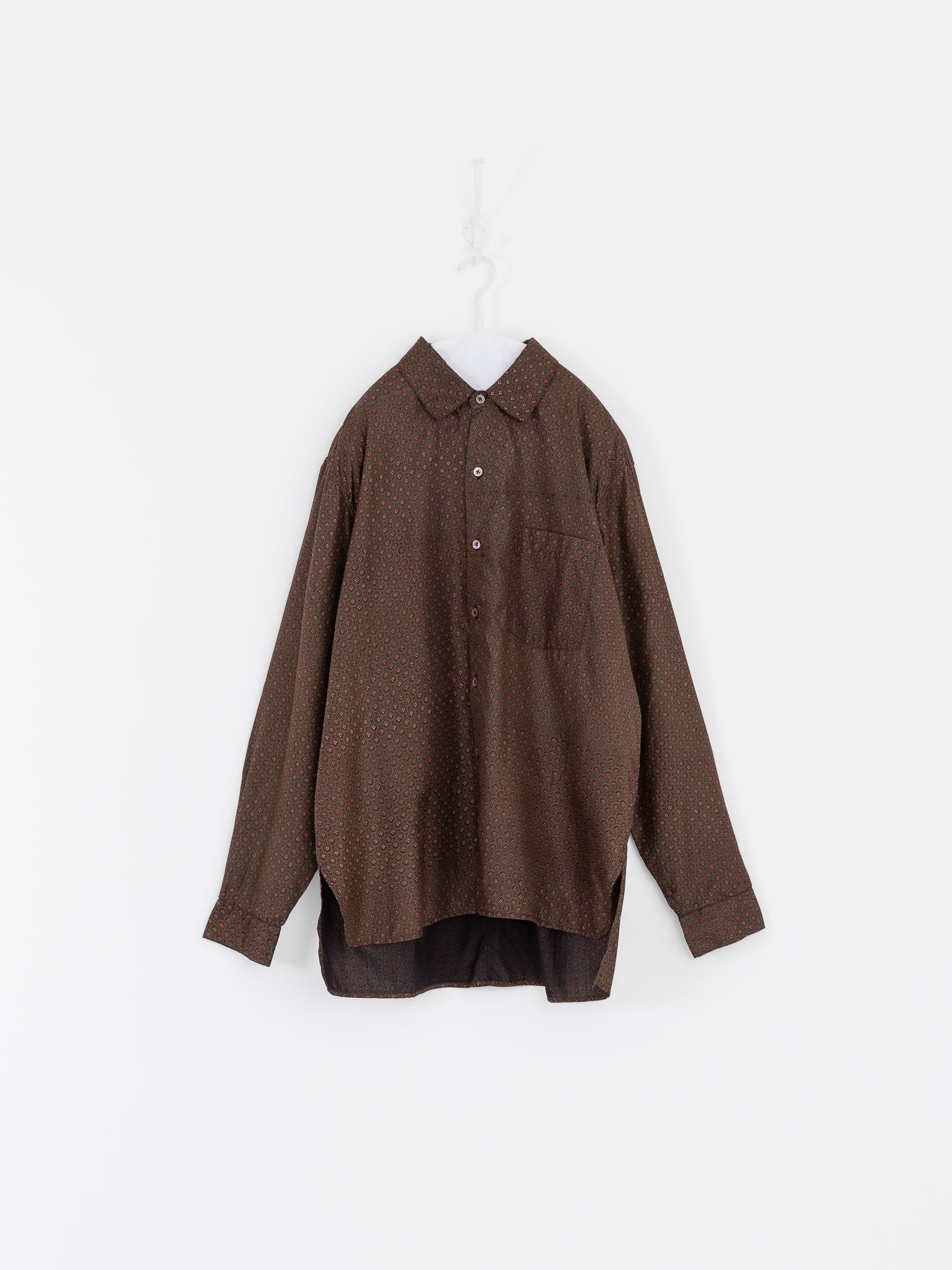Christian Peau Vintage Silk Shirt in Red/Brown - CHRISTIAN PEAU at Worthwhile - shop TOP