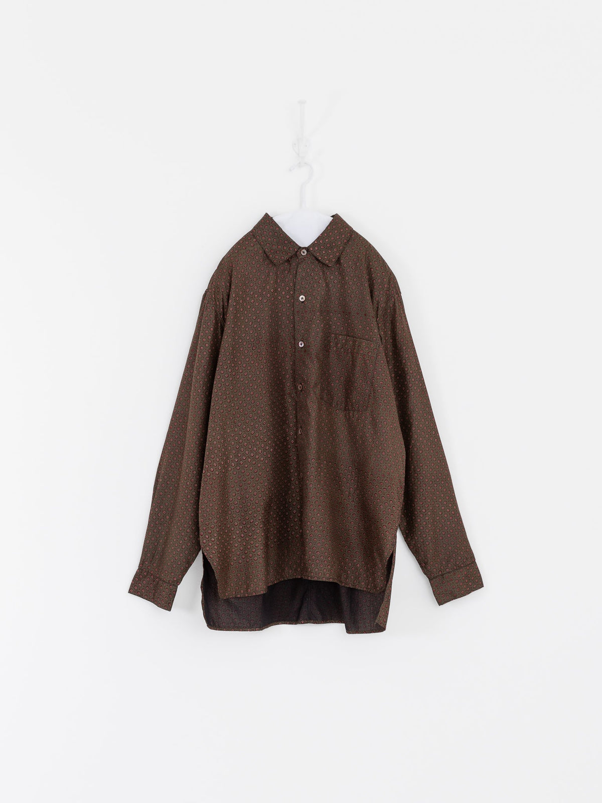 Christian Peau Vintage Silk Shirt in Red/Brown - CHRISTIAN PEAU at Worthwhile - shop TOP