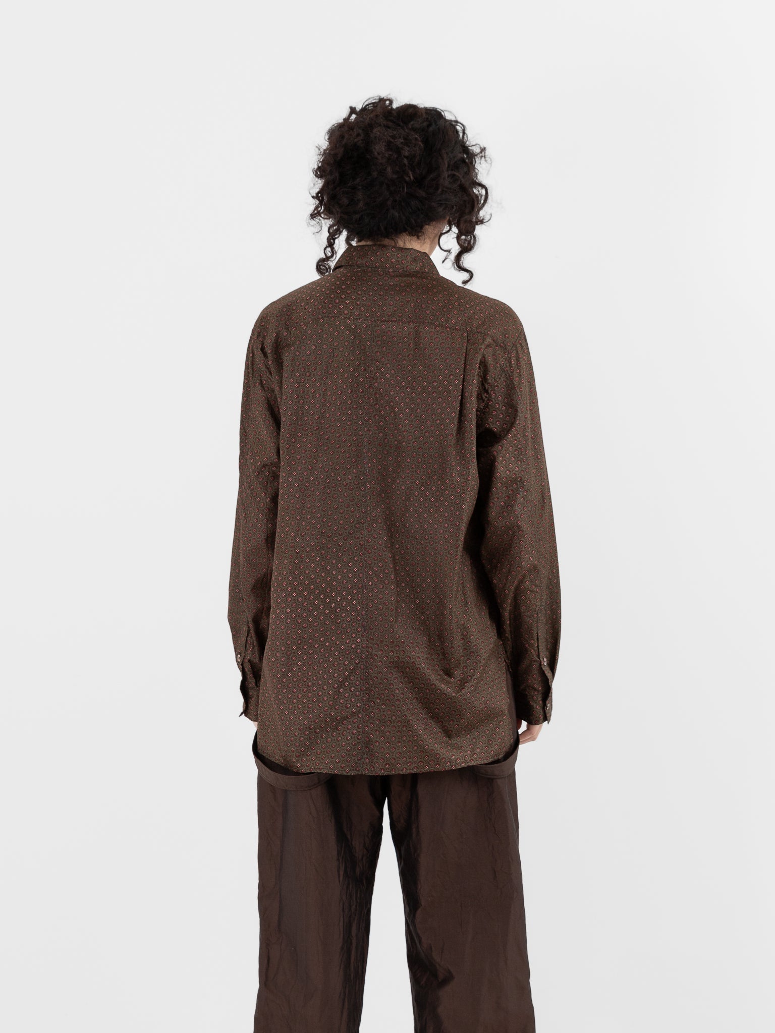 Christian Peau Vintage Silk Shirt in Red/Brown - CHRISTIAN PEAU at Worthwhile - shop TOP