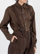 Christian Peau Vintage Silk Shirt in Red/Brown - CHRISTIAN PEAU at Worthwhile - shop TOP