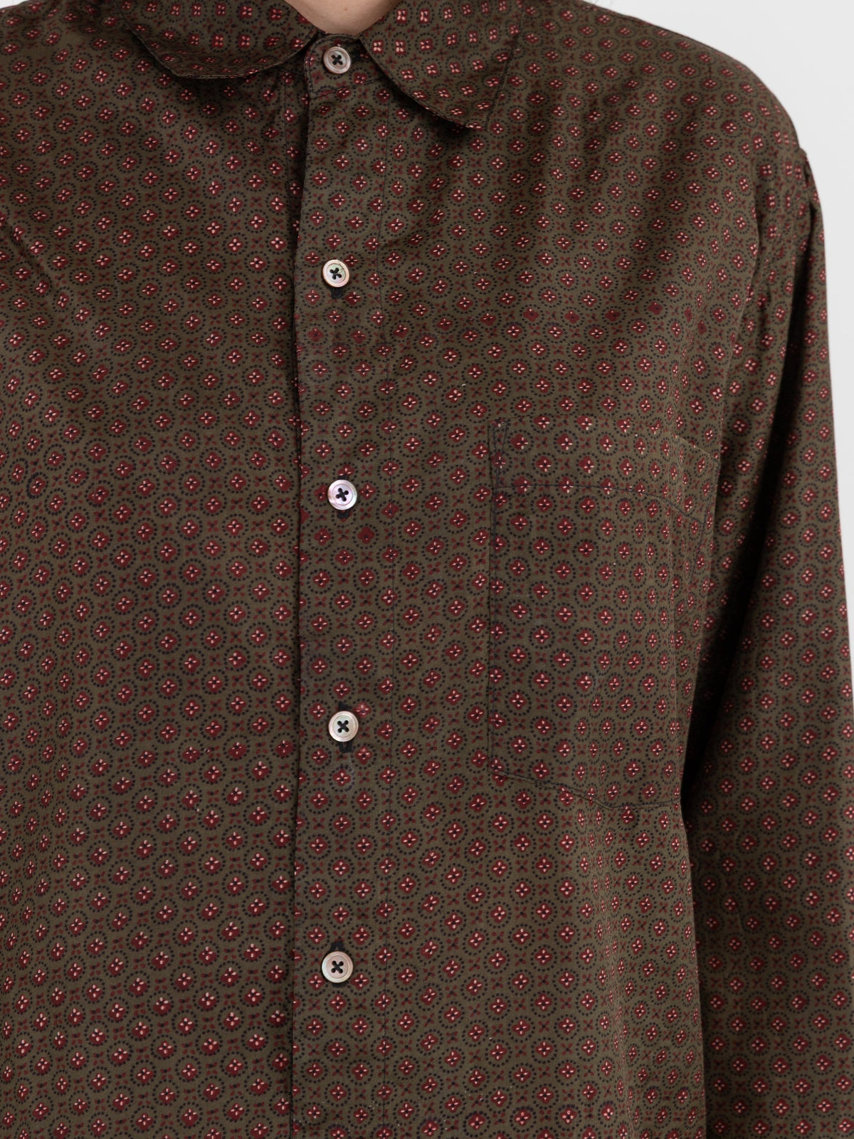 Christian Peau Vintage Silk Shirt in Red/Brown - CHRISTIAN PEAU at Worthwhile - shop TOP