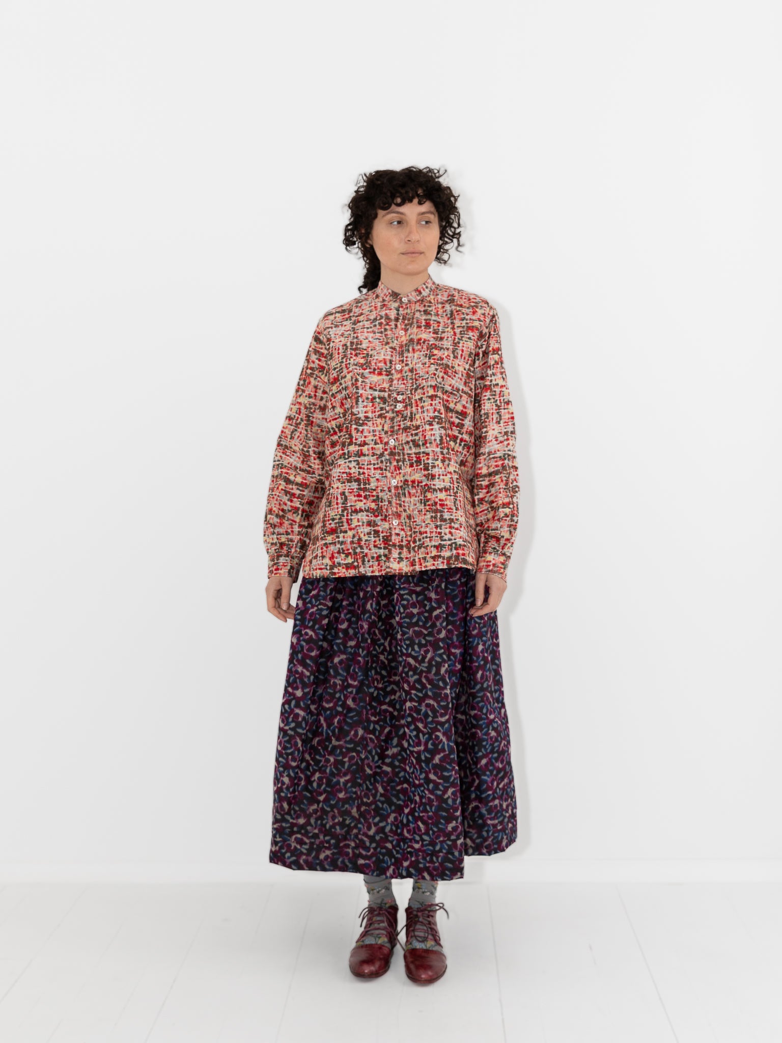 Christian Peau Ikat Skirt in Purple - CHRISTIAN PEAU at Worthwhile - shop SKIRT