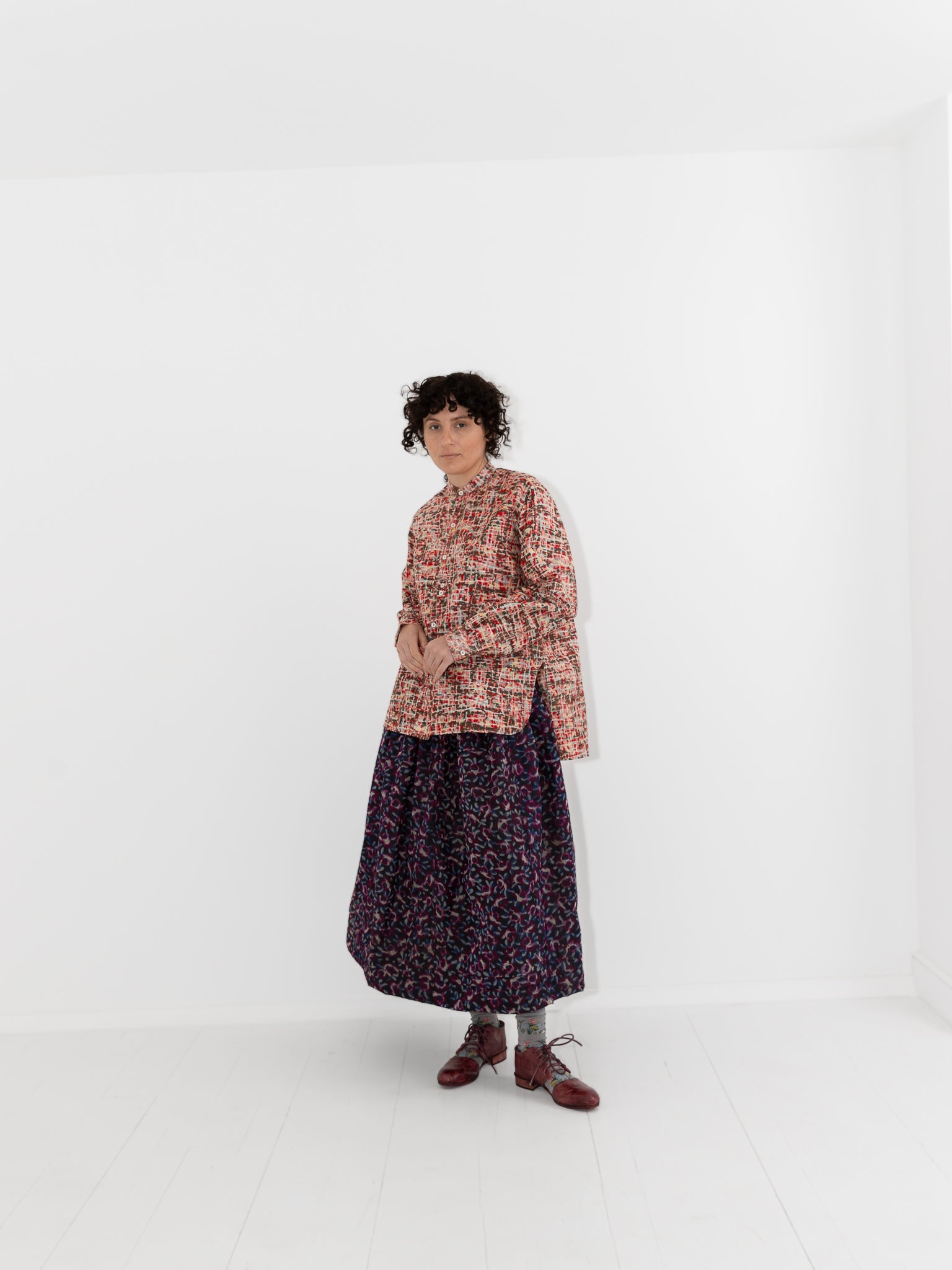 Christian Peau Ikat Skirt in Purple - CHRISTIAN PEAU at Worthwhile - shop SKIRT