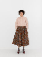 Christian Peau Ikat Skirt in Brown Flower - CHRISTIAN PEAU at Worthwhile - shop SKIRT