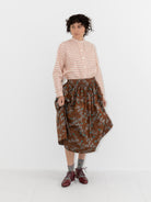 Christian Peau Ikat Skirt in Brown Flower - CHRISTIAN PEAU at Worthwhile - shop SKIRT