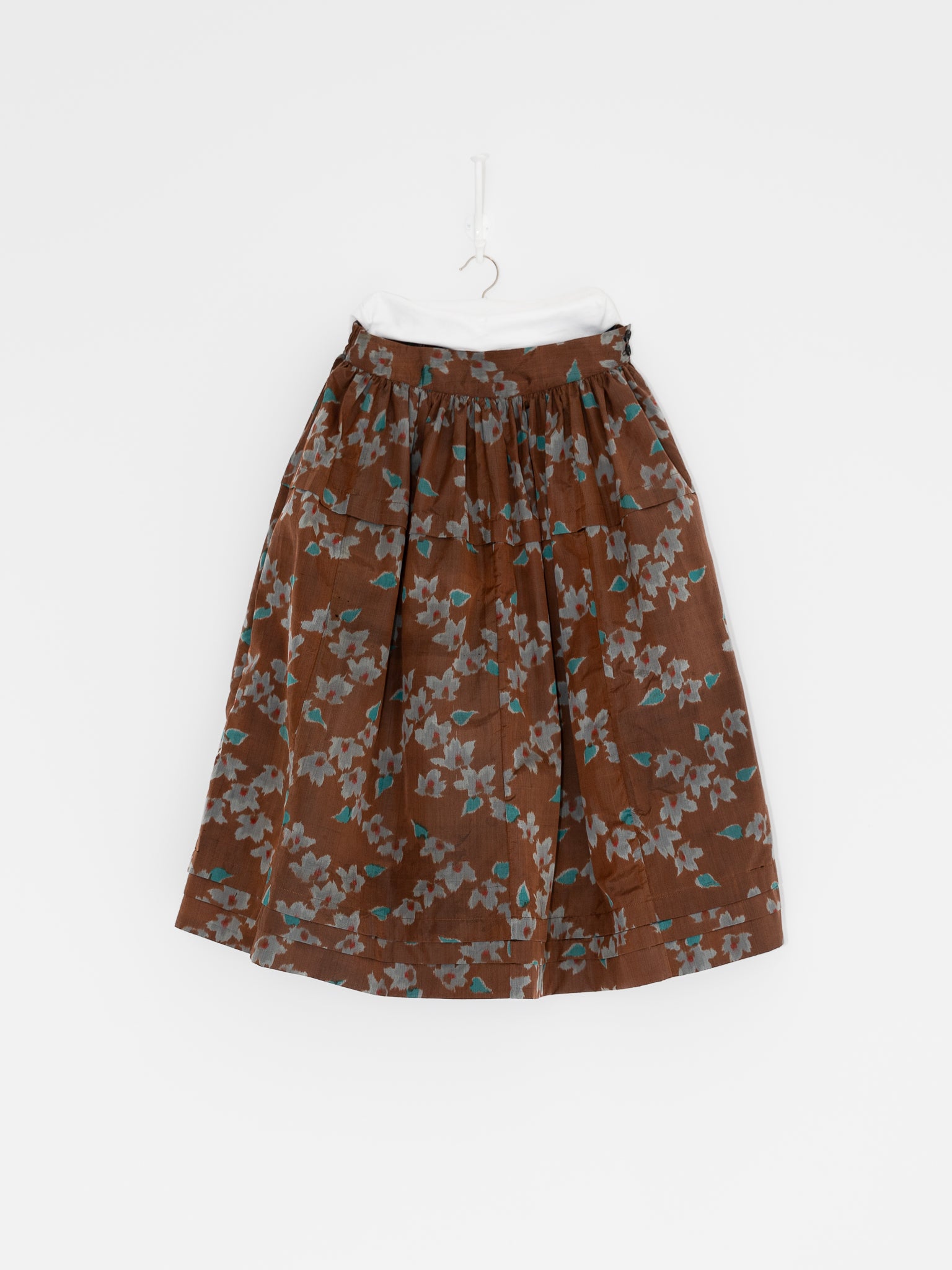 Christian Peau Ikat Skirt in Brown Flower - CHRISTIAN PEAU at Worthwhile - shop SKIRT