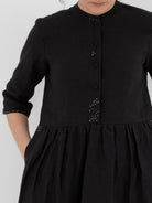 Der Antagonist Dress 20 in Black with Stitching - DER ANTAGONIST at Worthwhile - shop DRESS