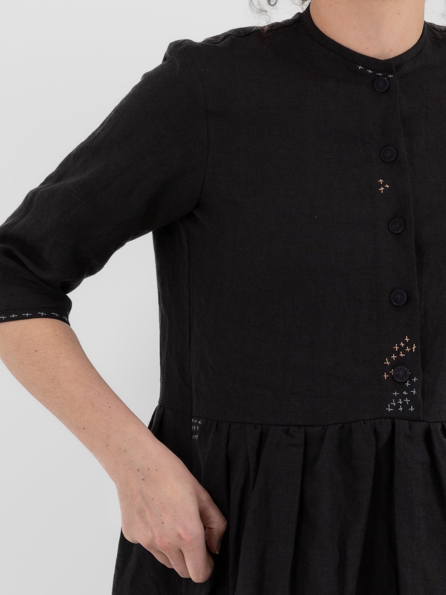 Der Antagonist Dress 20 in Black with Stitching - DER ANTAGONIST at Worthwhile - shop DRESS