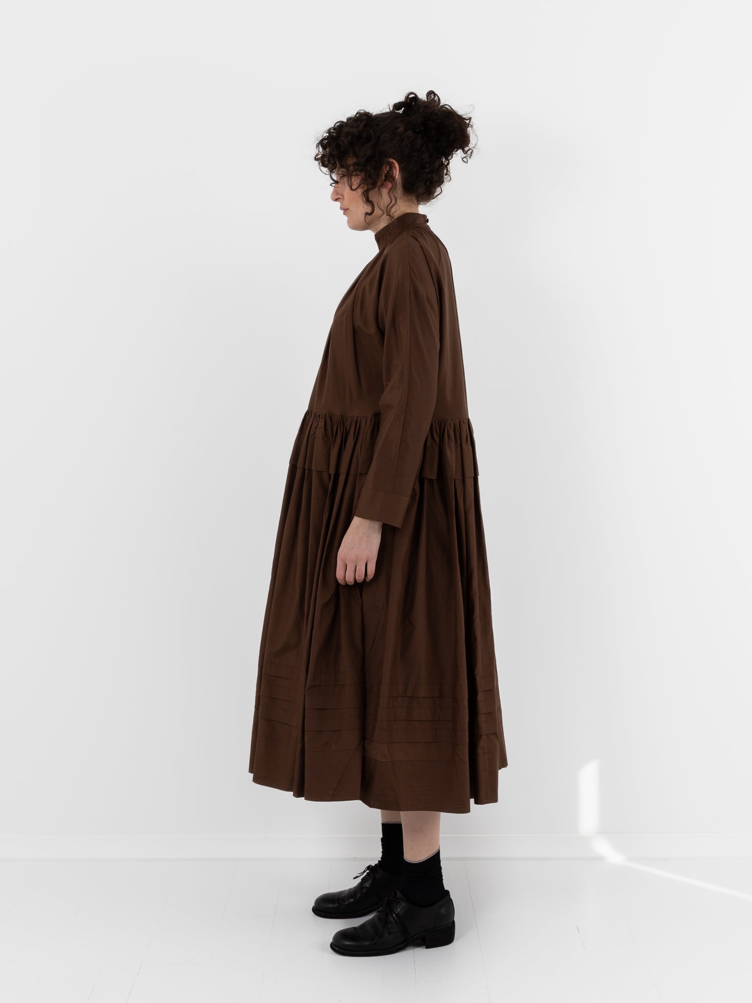 École De Curiosités Marie Dress in Brown - ECOLE DE CURIOSITES at Worthwhile - shop DRESS