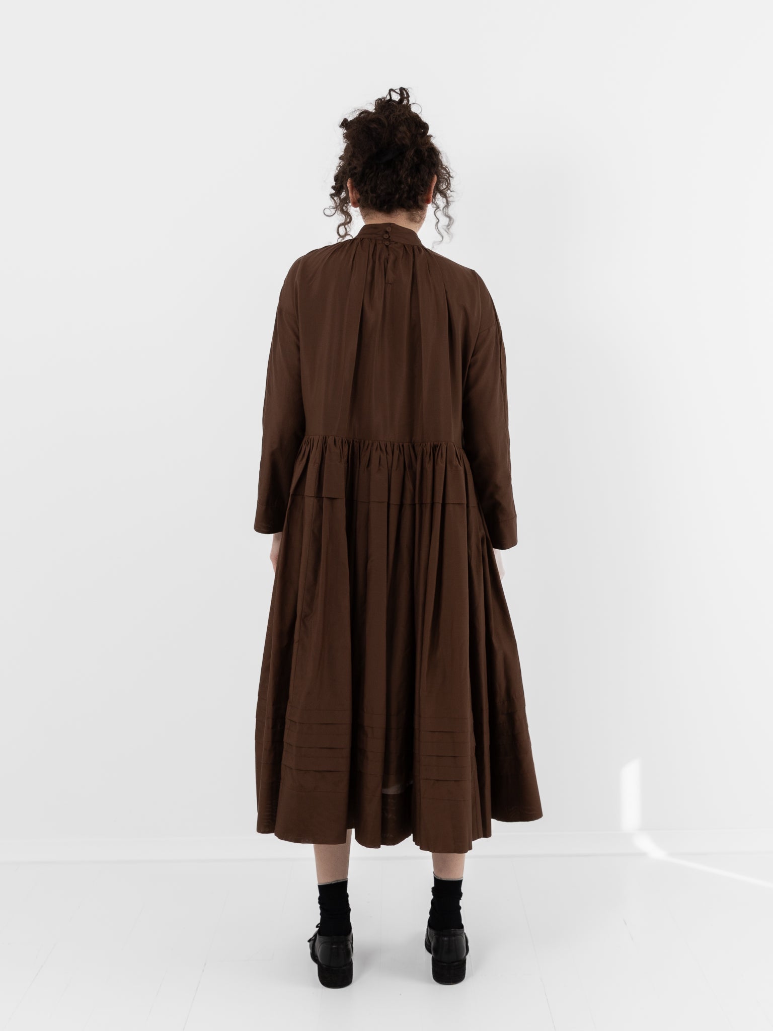 École De Curiosités Marie Dress in Brown - ECOLE DE CURIOSITES at Worthwhile - shop DRESS