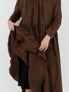 École De Curiosités Marie Dress in Brown - ECOLE DE CURIOSITES at Worthwhile - shop DRESS