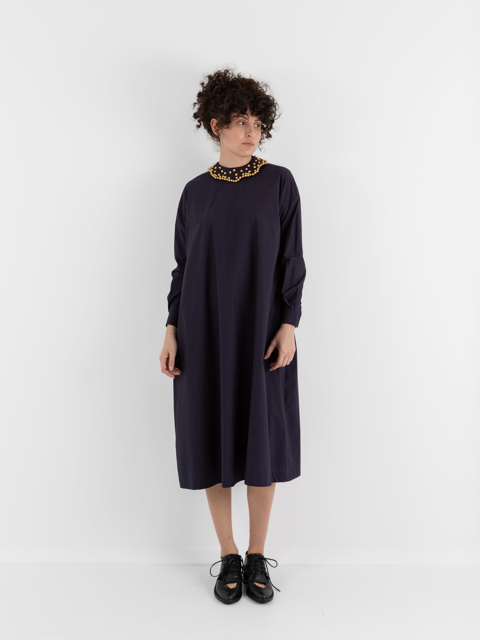 École De Curiosités Damia + Colette Dress in Dark Navy - ECOLE DE CURIOSITES at Worthwhile - shop DRESS