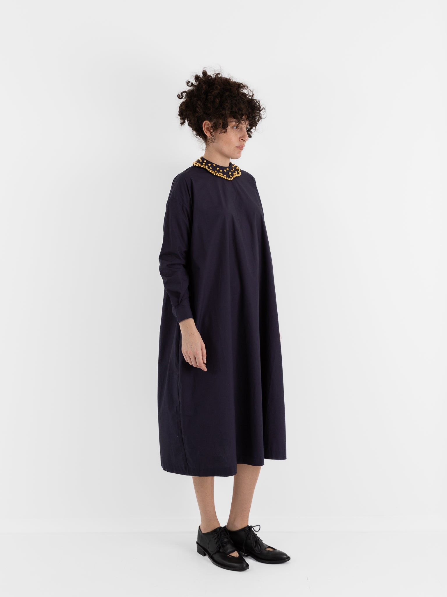 École De Curiosités Damia + Colette Dress in Dark Navy - ECOLE DE CURIOSITES at Worthwhile - shop DRESS
