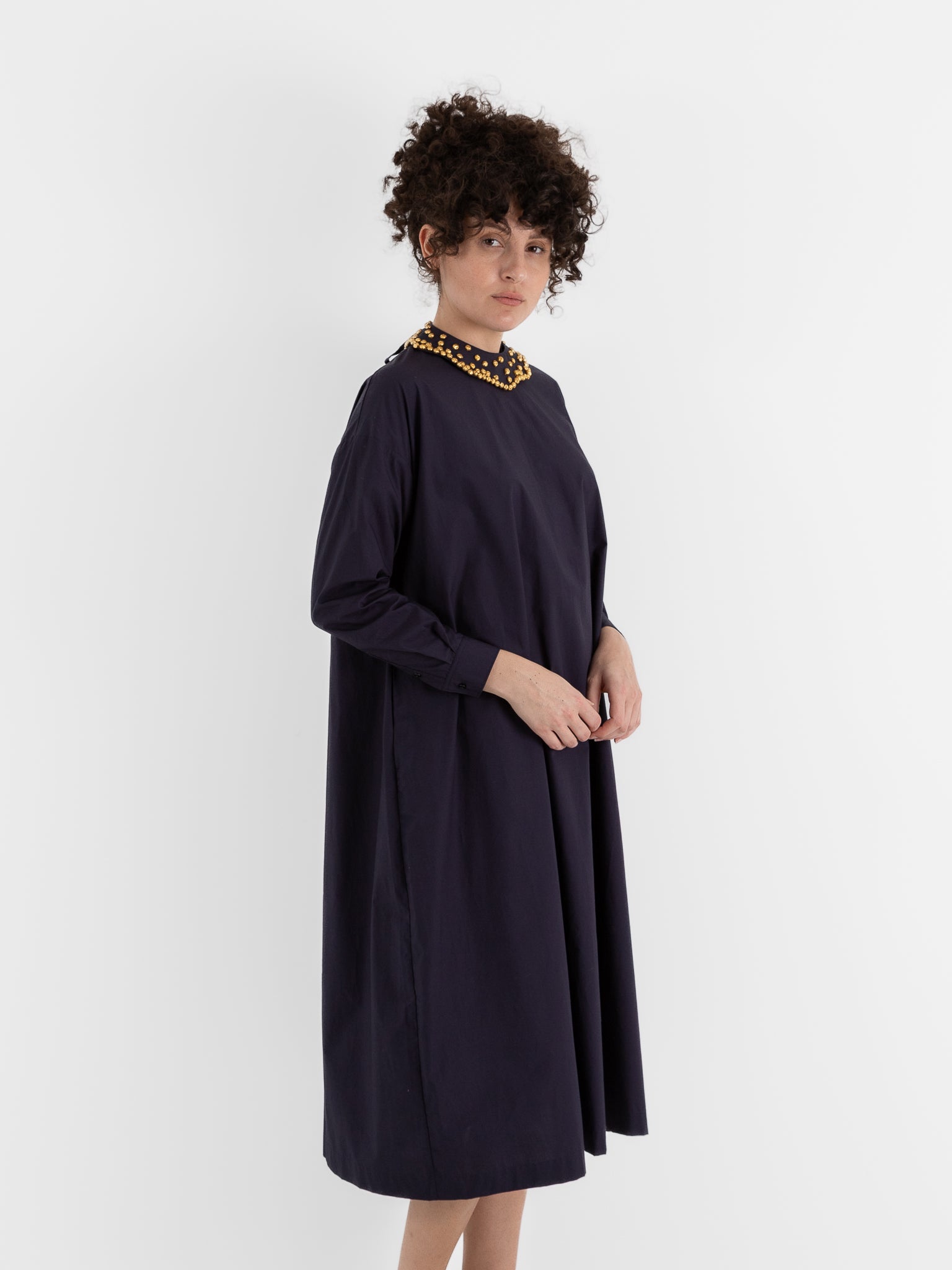 École De Curiosités Damia + Colette Dress in Dark Navy - ECOLE DE CURIOSITES at Worthwhile - shop DRESS