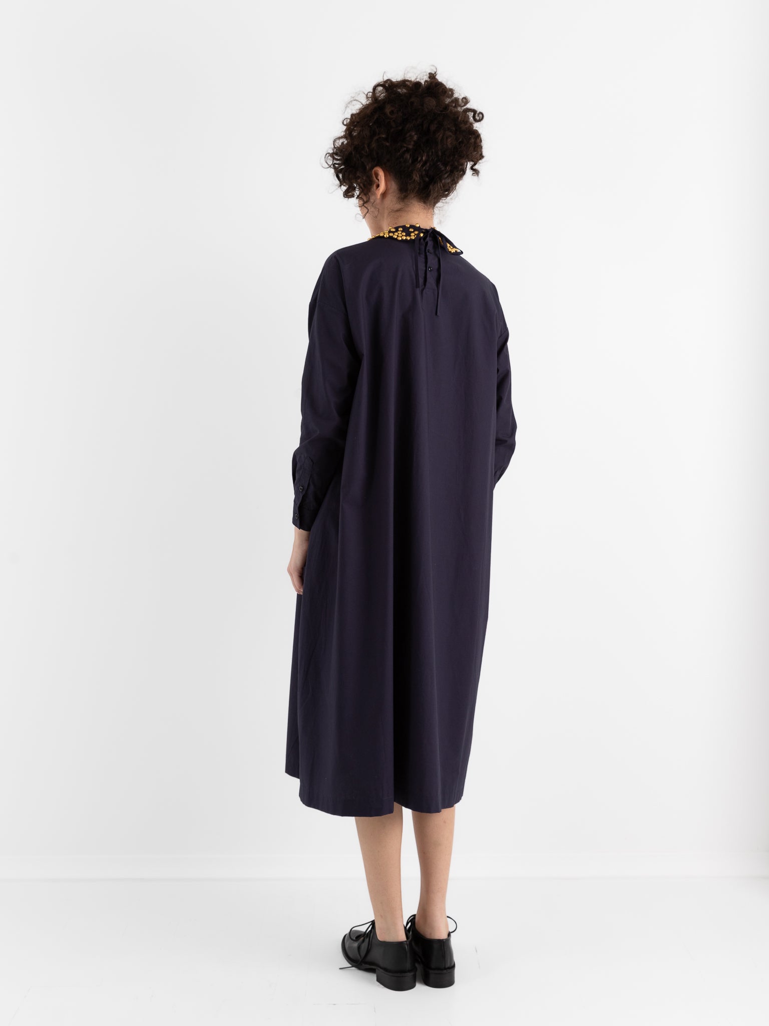 École De Curiosités Damia + Colette Dress in Dark Navy - ECOLE DE CURIOSITES at Worthwhile