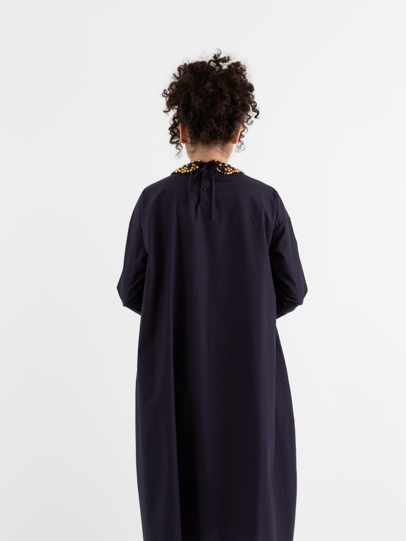 École De Curiosités Damia + Colette Dress in Dark Navy - ECOLE DE CURIOSITES at Worthwhile