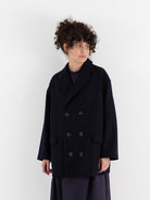 École De Curiosités Claus Coat in Dark Navy - ECOLE DE CURIOSITES at Worthwhile