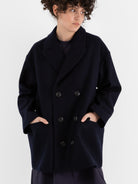 École De Curiosités Claus Coat in Dark Navy - ECOLE DE CURIOSITES at Worthwhile