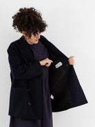 École De Curiosités Claus Coat in Dark Navy - ECOLE DE CURIOSITES at Worthwhile