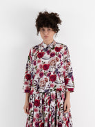 École De Curiosités Brigitte Shirt in White/Roses - ECOLE DE CURIOSITES at Worthwhile