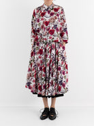 École De Curiosités Solange Reversible Skirt in White/Roses - ECOLE DE CURIOSITES at Worthwhile