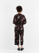 École De Curiosités Pierre Reversible Pant in Black/Roses - ECOLE DE CURIOSITES at Worthwhile